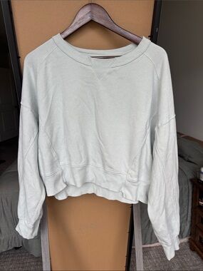 SO metallic Cropped Crewneck Sweatshirt